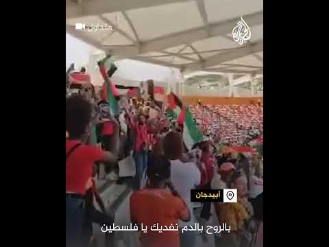 جماهير مصرية تهتف لفلسطين خلال مباراة المنتخب الأولى في كأس أمم إفريقيا