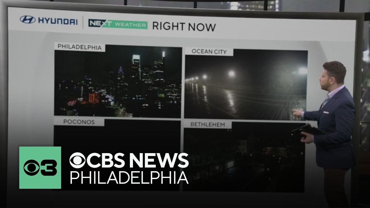 Scattered showers continue Monday in Philadelphia region - YouTube
