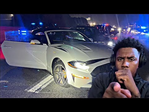 V6 mustang vs the Blackhawk unit = PIT into wall ... police chase doesn't go well for her