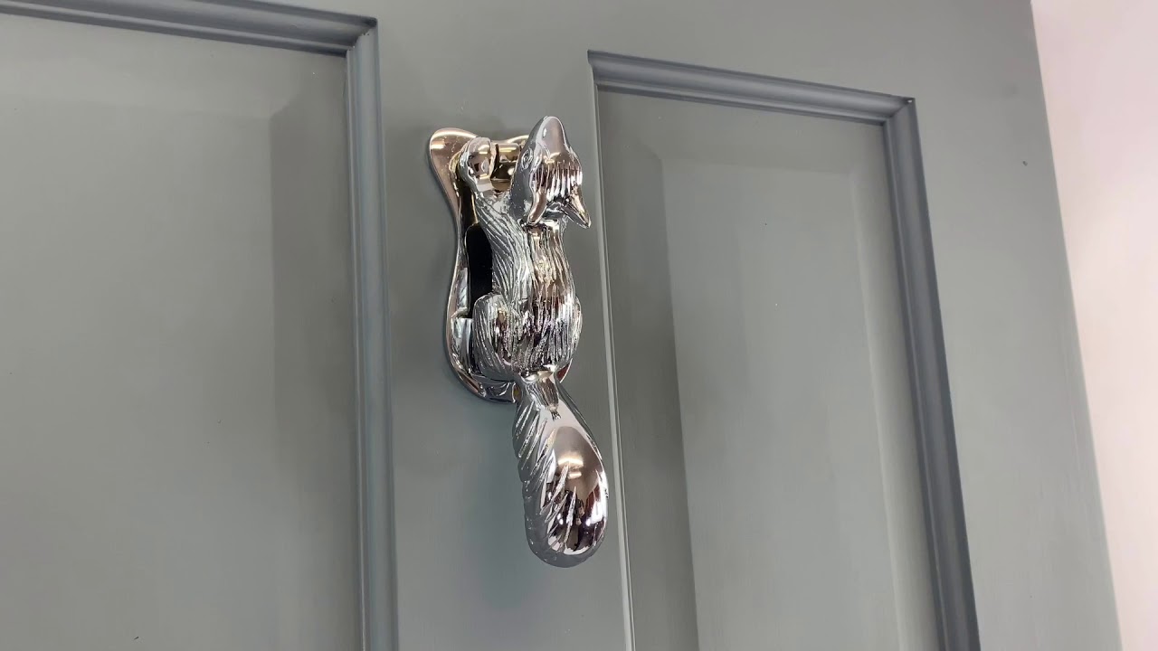 Bright Chrome Squirrel Door Knocker - YouTube