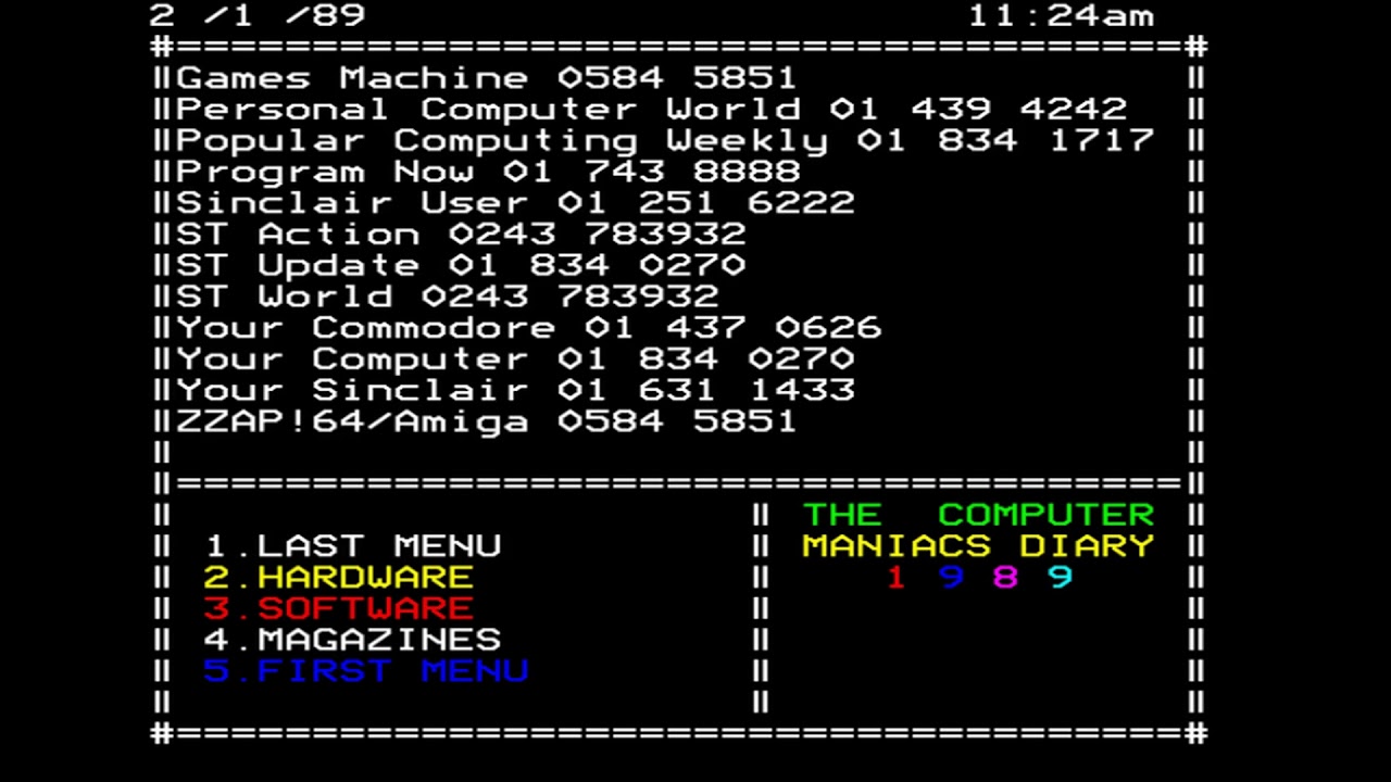 Computer Maniac's Diary 1989 for the BBC Micro YouTube