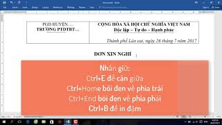 Thể thức văn bản hành chính, Cách viết đơn xin nghỉ, Hướng dẫn sử dụng Word