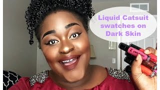 NEW Wet 'n Wild Liquid Catsuit Matte Lipsticks  Review & Swatches On Dark Skin | truebeautyforever