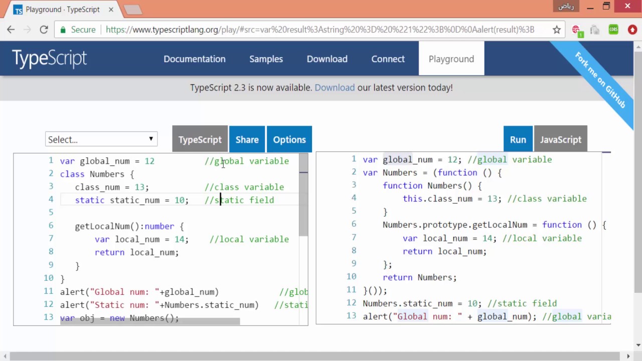 2- تنزيل TypeScript Compiler والتعامل مع المتغيرات فيها - YouTube