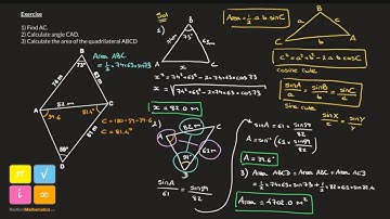 Trigonometry Exam Question : Composite Triangles, Cosine & Sine Rule,  Area of Triangle with Sine