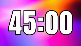 45 Minute Countdown Timer | Neon Flow ⚡