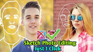 Sketch Line Effect Photo Editing || In Just One Click || Sketch Line Effect Photo Kaise Banaye screenshot 1