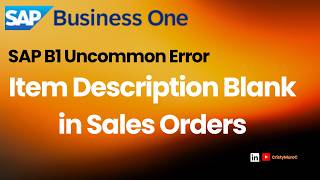 Item Description Blank in Sales Order: (Root Cause Found)
