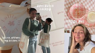 small business vlog | shoot bts, new packaging & LOLITA. APPAREL TRY-ON 🌸✨💗
