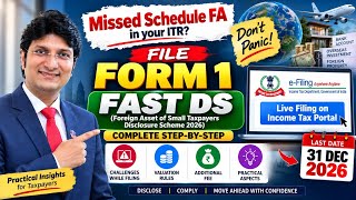 Form 1 filing of FAST - DS | Live filing on Income Tax Portal | Complete Step-by-Step Guide |