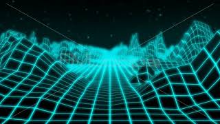 Fly through Retro 80s Landscape Low Poly Neon Mountains and Stars - IncrediVFX - AVloops