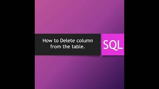 How to Delete any Column from a Table in MySql