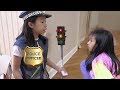 Pretend Play Police Stops Wild Driver on Traffic Light