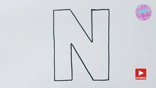 CÓMO DIBUJAR LA LETRA "N"  En imprenta #comodibujarlaletran