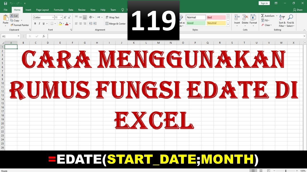 cara menggunakan rumus fungsi edate di excel - YouTube