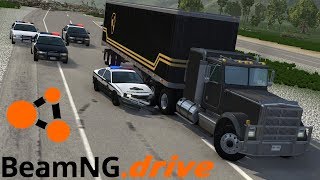 Lajwidło (#51) - POŚCIG ZA CIĘŻARÓWKĄ WYPEŁNIONĄ POJAZDAMI - BeamNG.drive 🚔🚛 screenshot 1