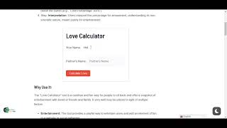 Love Calculator Test by Name Tutorial - How it use. screenshot 4