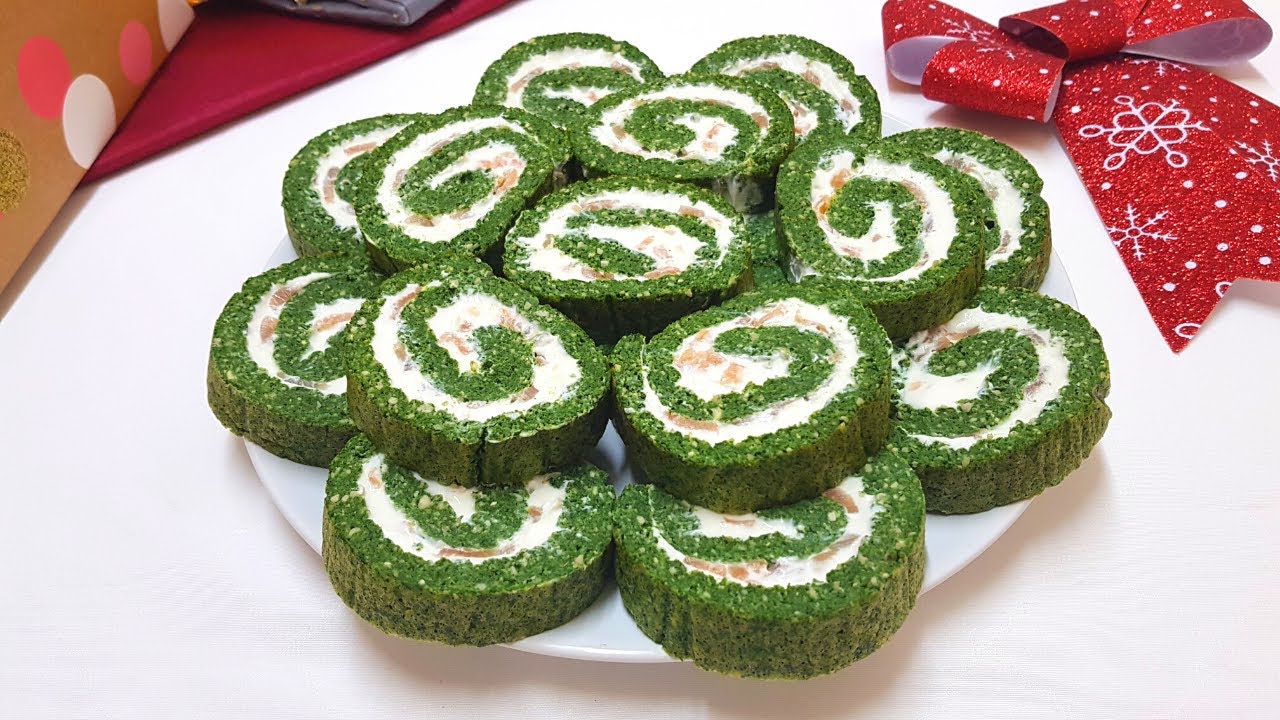 Aperitivo de Espinaca con Queso y Salmón | Aperitivo de Navidad Fácil y Original #81