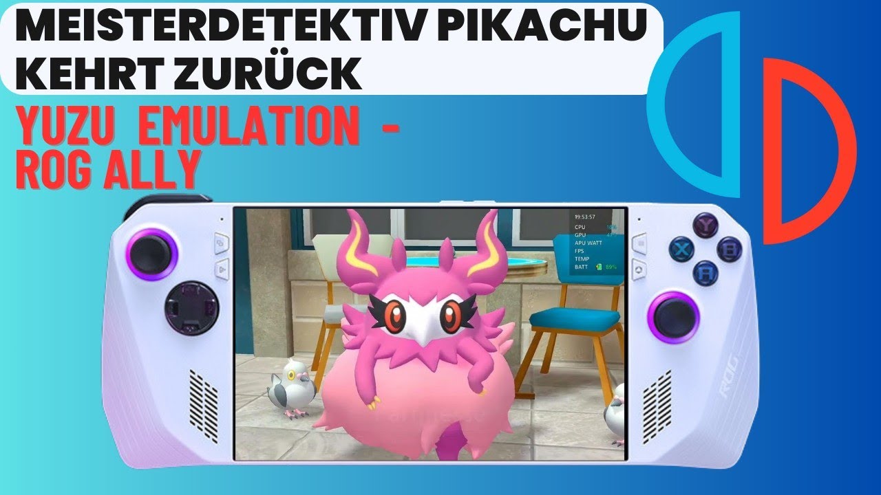 Nintendo - Switch Ally kehrt (Yuzu) FPS ROG 30 YouTube Emulation Meisterdetektiv zurück Pikachu - -