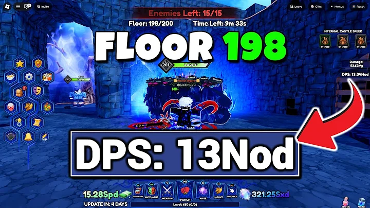 I got max DPS with SHADOW BUILD and reached Floor 198 in Castle | Arise Crossover | Roblox