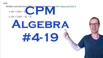 CPM Algebra Chapter 4 Problem 19