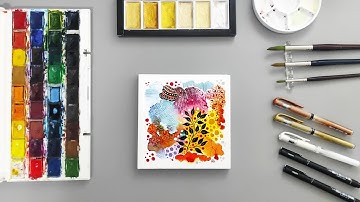 Mini Watercolor Zentangle Art Tutorial | Relaxing and Creative