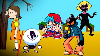 어몽어스 오징어 게임 Squid game with 4 FNF Characters | Boyfriend, Whitty, Skid, Monster