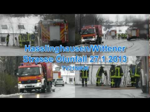 Feuerwehreinsatz Ölunfall Hasslinghausen Witterner Strasse 27.1.2013 TVAlpino21NRW