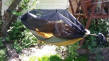 2 minute Skeeto Shield setup - Mosquito Net Hammock Setup