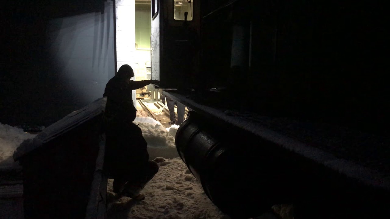 Moving locomotive into a bay at Marshfield