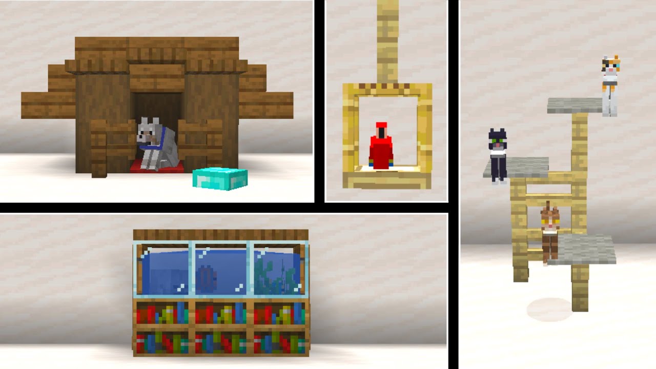 Minecraft 5 Pet House Ideas and Building Tutorial YouTube