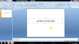 How to write Equations in Microsoft PPT 2007 version / writing mathematical [equations] in [PPT]