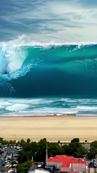 Scary tsunami tragedy IA scene 1 #tsunami #scary #shorts #waves #ai #city #animation #nature #art