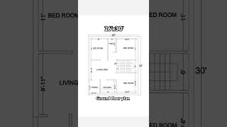 26'x30' ground floor plan (780 sqft)#home #housedesign #homedesign