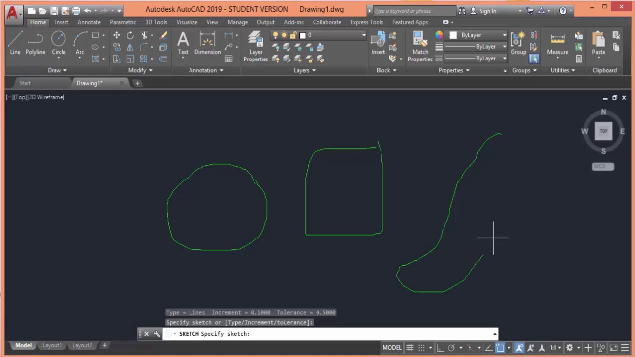 Sketch command in Autocad Autocad Hindi How to use Sketch command