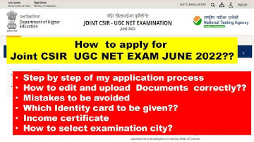 How to Fill Joint CSIR UGC NET June 2022  online Application form??STEP BY STEP FORM FILLING!!
