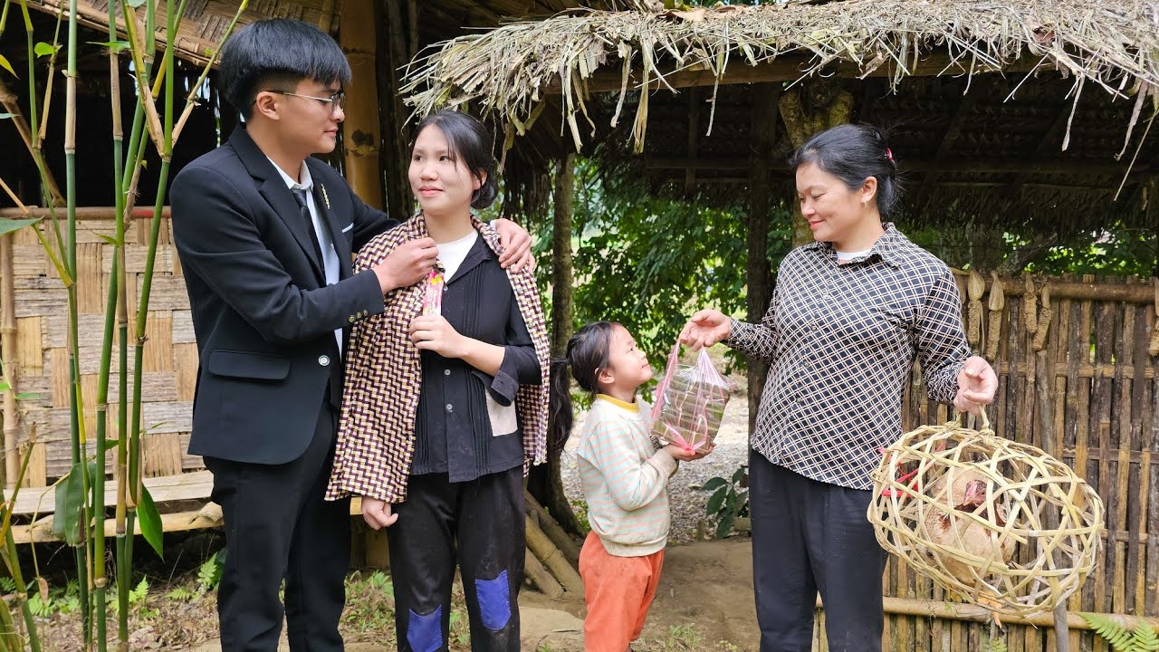 Kind engineer and his mother give gifts and new clothes to Truc sisters to welcome the new year 2025