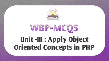 IMP MCQs on WBP: Apply Object-Oriented Concepts in PHP TY Computer