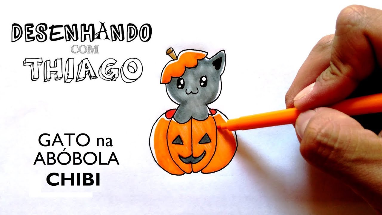 Como desenhar Abóbora de Halloween fofa Kawaii ❤ Desenhos Kawaii - Desenhos  para Desenhar 