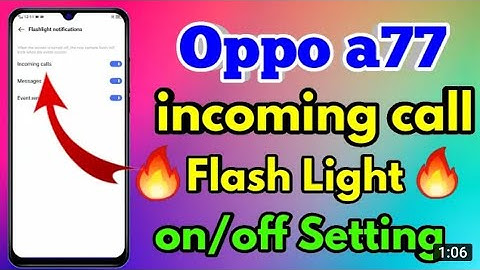 Oppo A77 me flash light setting kaise enable kare// how to on flashlight in oppo a77 mobile me//