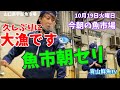 【山口県宇部魚市場】【大漁です🐟】【魚市朝セリ】今朝の魚市場10月19日火曜日の水揚げ状況