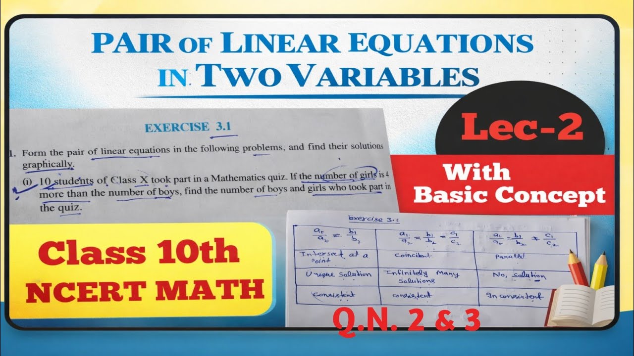 Chapter 3 l Class 10th l Exercise 3.1 question 2 & 3 l NCERT MATH l CBSE maths class 
