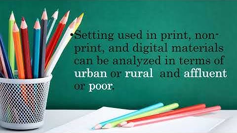 Analyze the setting used in print, non-print and digital materials... - English 6 Qtr 1 Week 2