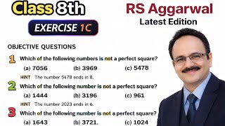 R S Aggarwal Class 8 Maths | Ex 1 C Q 1,2,3,4,5 | Chapter 1 Squares and Square Roots l LNG Maths 8