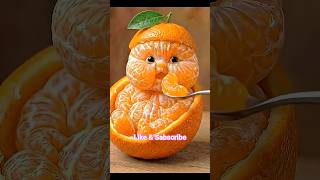 Feeding the Cutest Tiny Orange Baby! Food Art Comes to Life#fruitart #foodcarving #mandarinbaby 🍊