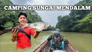 Camping 4 Hari Hujan Deras Di Sungai Mendalam Fishing camp Masak dan makan Ikan Mahseer di hutan