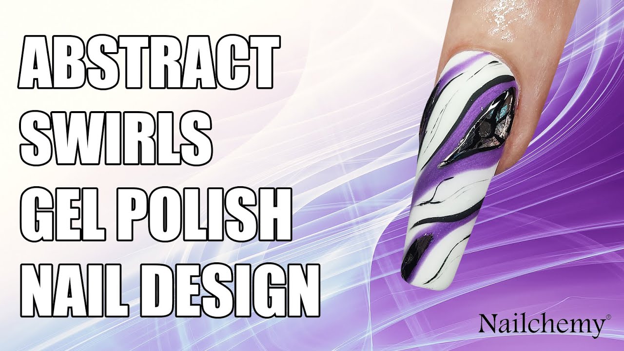 Abstract Swirls Gel Polish Nail Design