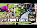 Giving our boring front yard a makeover on a budget  diy front yard landscaping project