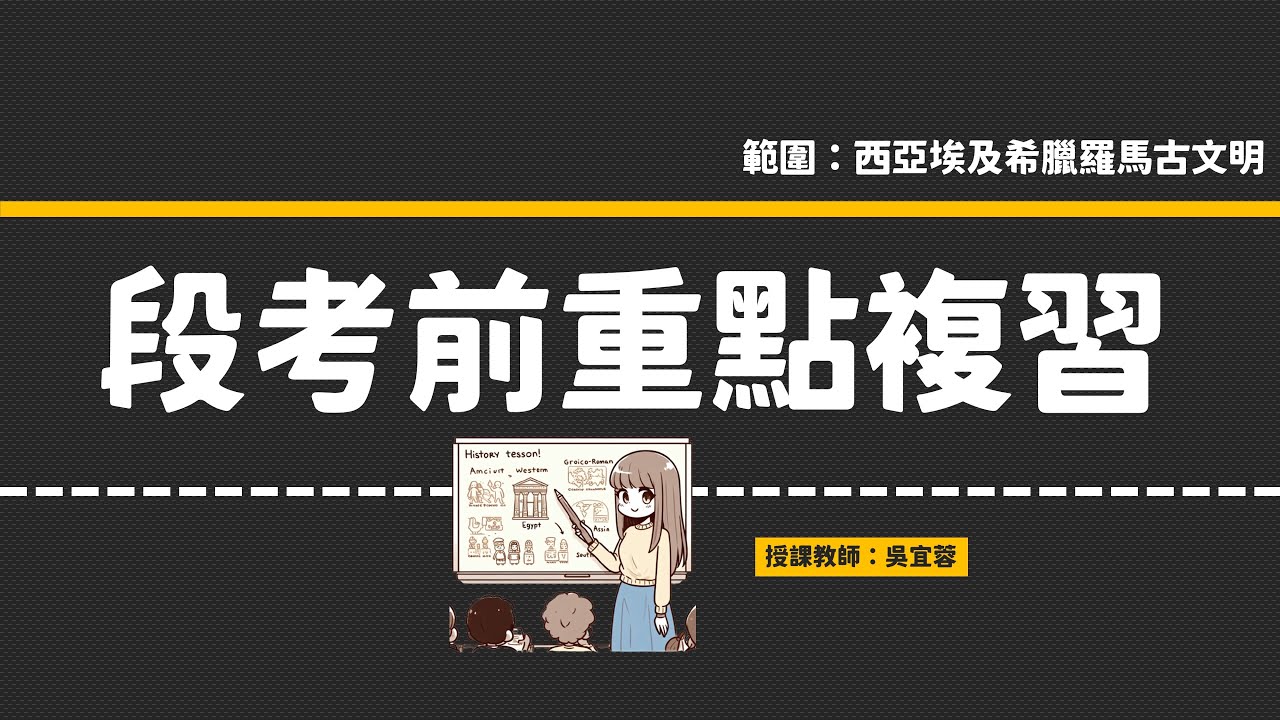 第一次段考｜九年級上學期◆歷史科重點複習 西亞古文明 埃及古文明 古希臘 古羅馬 20分鐘快速Review
