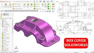 Box Cover Modeling in SolidWorks (Rib, Hole Wizard Tapped Hole)